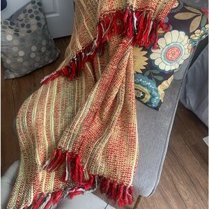 Rich and bright coloured Hand woven throw blanket